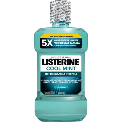 ENXAGUANTE BUCAL HORTELÃ COOL MINT LISTERINE 500ML