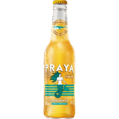 CERVEJA LAGER PURO MALTE SEM GLÚTEN PRAYA 330ML