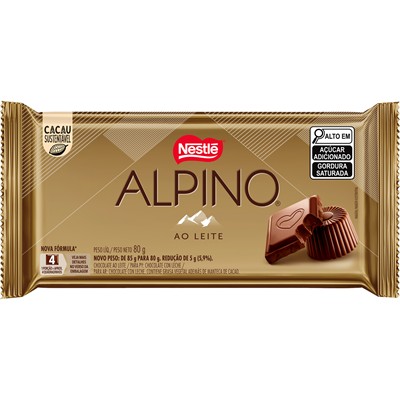 CHOCOLATE AO LEITE ALPINO NESTLÉ 80G
