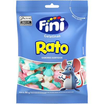 BALA DE GELATINA RATO SABORES SORTIDOS FINI 80G