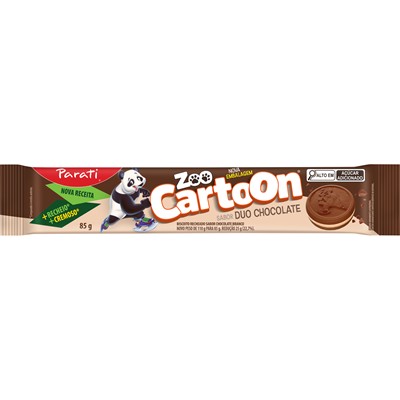 BISCOITO DUO CHOCOLATE ZOO CARTOON PARATI 85G