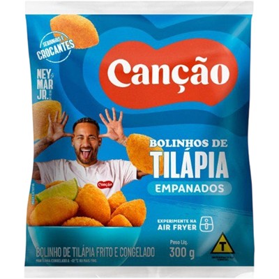 BOLINHO DE TILÁPIA EMPANADO CONGELADO CANÇÃO 300G