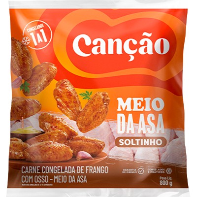 MEIO DA ASA DE FRANGO CONGELADO IQF CANÇÃO 800G