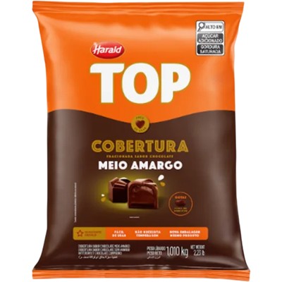CHOCOLATE COBERTURA MEIO AMARGO TOP HARALD 1,010KG