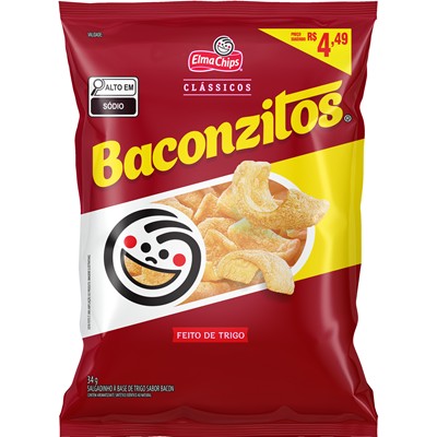 SALGADINHO BACONZITOS CLÁSSICOS ELMA CHIPS 34G