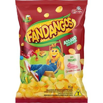 SALGADINHO SABOR PRESUNTO FANDANGOS ELMA CHIPS 85G