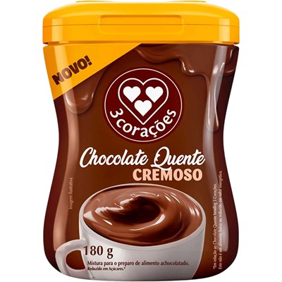 ACHOCOLATADO QUENTE CREMOSO QUENTE 3 CORAÇÕES 180G