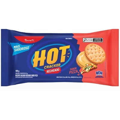 BISCOITO RECHEIO SABOR PIZZA HOT CRACKER 100G