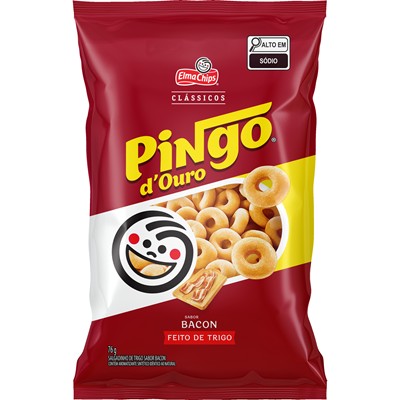 SALGADINHO SABOR BACON PINGO D'OURO ELMA CHIPS 76G