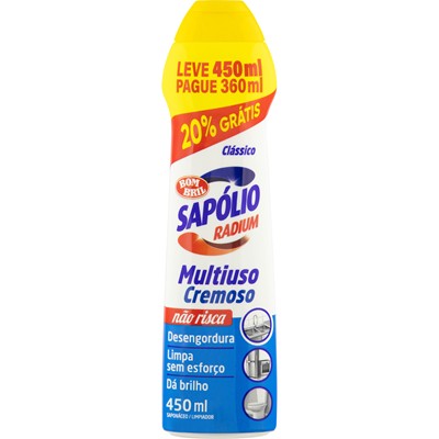 SAPONÁCEO CREMOSO CLÁSSICO SAPÓLIO RADIUM 450ML