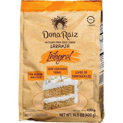 MISTURA BOLO INTEGRAL SABOR LARANJA DONA RAIZ 400G