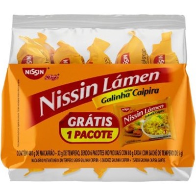 MACARRÃO GALINHA CAIPIRA NISSIN LÁMEN 6UN