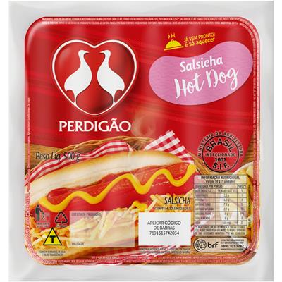 SALSICHA HOT-DOG PERDIGÃO 500G 12UN