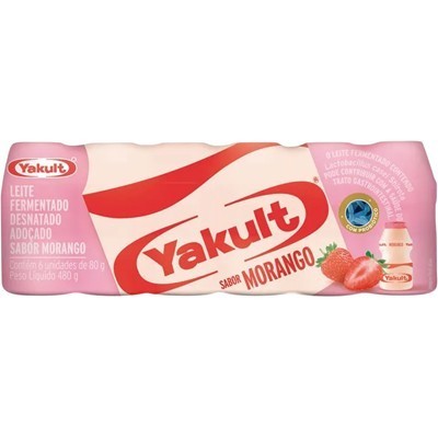 LEITE FERMENTADO SABOR MORANGO YAKULT 80G 6UN