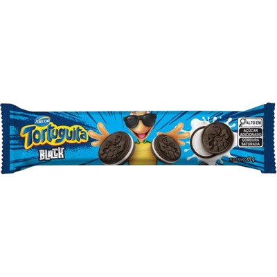 BISCOITO RECHEADO BLACK TORTUGUITA ARCOR 69G