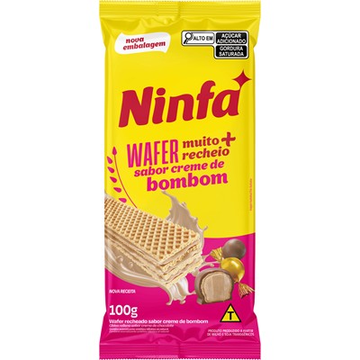BISCOITO WAFER SABOR CREME DE BOMBOM NINFA 100G