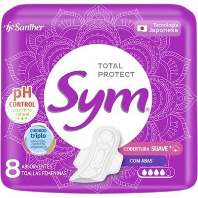 ABSORVENTE COM ABAS COBERTURA SUAVE SYM 8UN