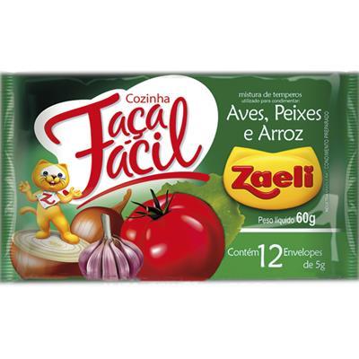 TEMPERO FAÇA FÁCIL AVES, PEIXES E ARROZ ZAELI 60G