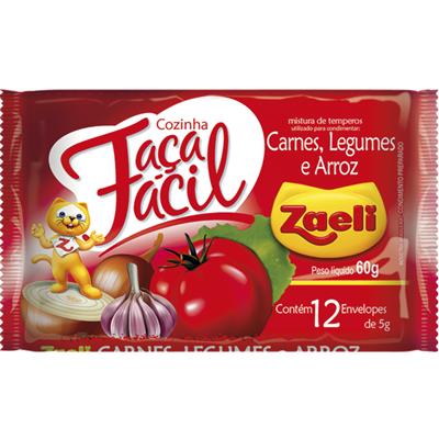 TEMPERO FAÇA FÁCIL CARNE,LEGUMES E ARROZ ZAELI 60G