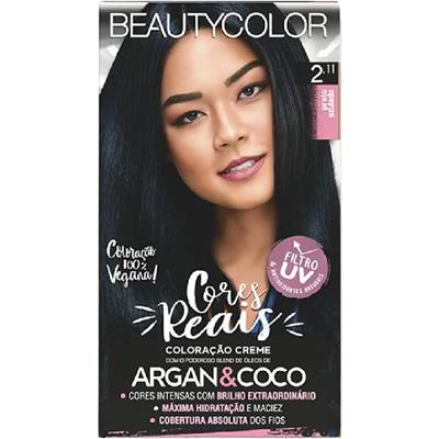 TINTA PARA CABELO PRETO AZULADO 2.11 BEAUTYCOLOR