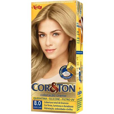 TINTA PARA CABELO LOURO CLARO 8.0 COR&TON 125G