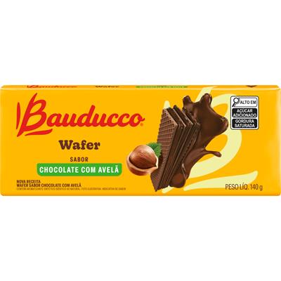 BISCOITO WAFER CHOCOLATE AVELÃ BAUDUCCO 140G