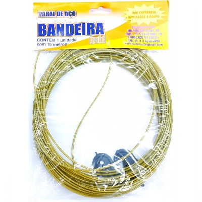 CORDA DE AÇO PARA VARAL BANDEIRA GOLD 15M