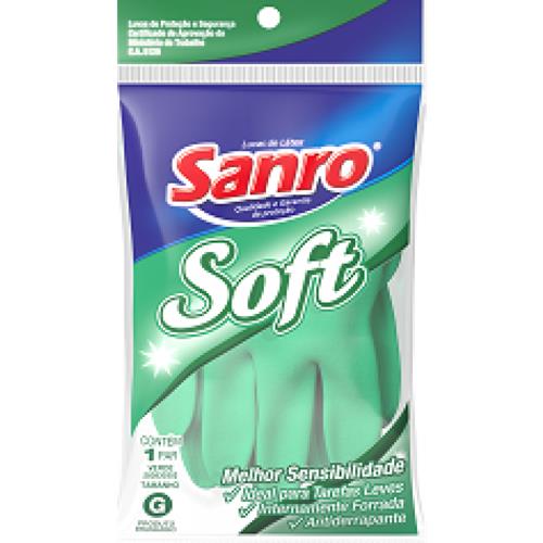 LUVAS LATEX SANRO SOFT TAMANHO G 1UN