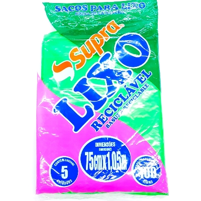 SACO DE LIXO SUPRA RECICLÁVEL 100L 5UN