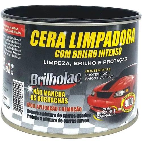 CERA LIMPADORA COM BLILHO INTENSO BRILHOLAC 400G