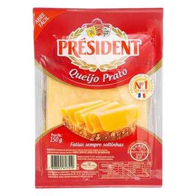 QUEIJO PRATO FATIADO PRÉSIDENT PACOTE 150G