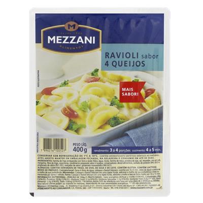 RAVIOLI 4 QUEIJOS MEZZANI BANDEJA 400G