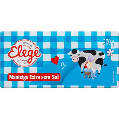 MANTEIGA EXTRA SEM SAL ELEGÊ 200G