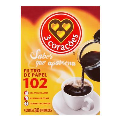 FILTRO DE PAPEL 3 CORAÇÕES 102 CAIXA 30UN