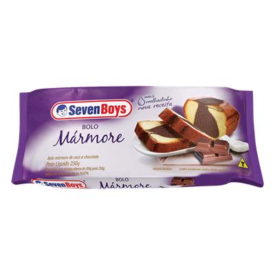 BOLO MÁRMORE COCO E CHOCOLATE SEVEN BOYS 250G