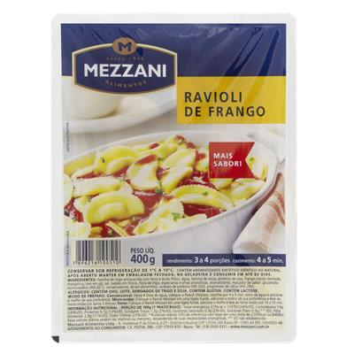 RAVIOLI FRANGO MEZZANI BANDEJA 400G