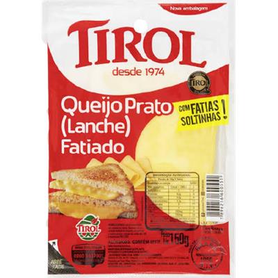 QUEIJO PRATO FATIADO LANCHE TIROL 150G