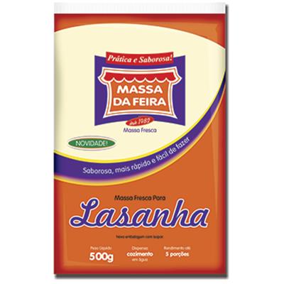 MASSA FRESCA PARA LASANHA MASSA DA FEIRA 500G