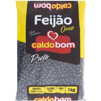 FEIJÃO COMUM PRETO TIPO 1 OURO CALDO BOM 1KG