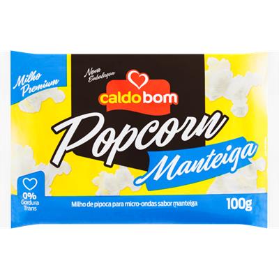 PIPOCA PARA MICRO-ONDAS MANTEIGA CALDO BOM 100G