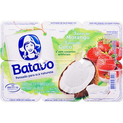 BEBIDA LÁCTEA SABOR MORANGO E COCO BATAVO 6UN