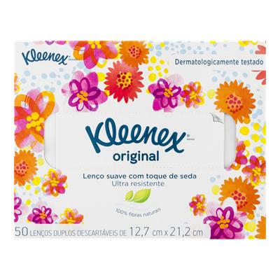 LENÇO DE PAPEL FOLHA DUPLA KLEENEX CAIXA 50UN