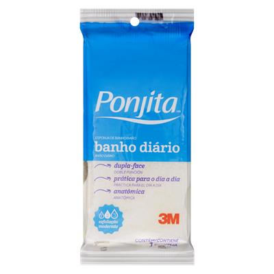 ESPONJA PARA BANHO DUPLA FACE AMARELA PONJITA