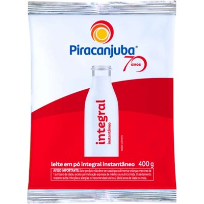 LEITE EM PÓ INTEGRAL INSTANTÂNEO PIRACANJUBA 400G