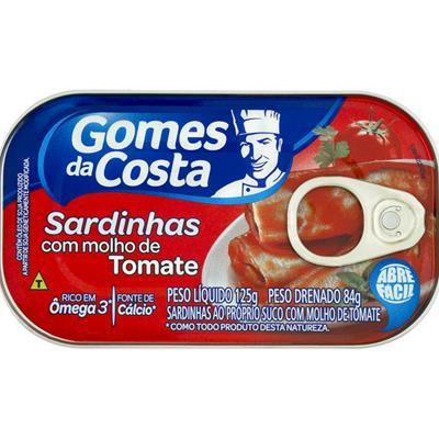 SARDINHA COM MOLHO DE TOMATE GOMES DA COSTA 125G