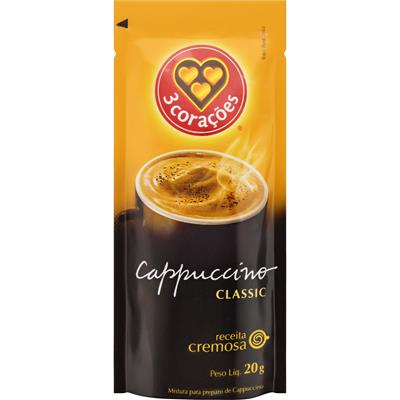 CAPPUCCINO SOLÚVEL CLASSIC 3 CORAÇÕES 20G