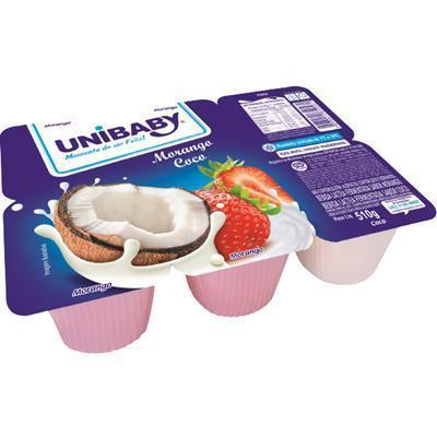 BEBIDA LÁCTEA SABOR MORANGO E COCO UNIBABY 6UN