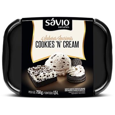 SORVETE SABOR COOKIES ´N´ CREAM SAVIO 1,5L