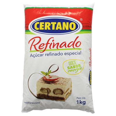 AÇUCAR REFINADO CERTANO PACOTE 1KG