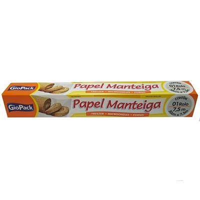 PAPEL MANTEIGA GIOPACK 30CM PACOTE COM 1 ROLO 7,5M